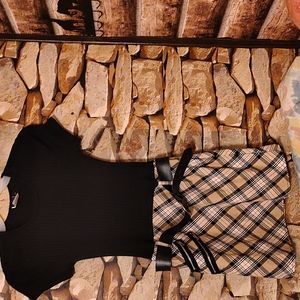 Basic Edition's, XL, black with attached plaid skirt and belt